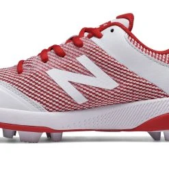 Hit After Hit New Balance – Red/White Junior Low Rubber Baseball Cleats (J4040TR4)