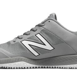 Hit After Hit New Balance – Grey/White 4040v4 Baseball Turf Shoes (T4040AG4)